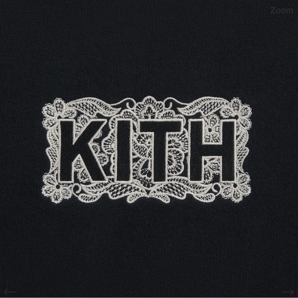 Kith Floral Lace Nelson Crewneck- Size Large - Black